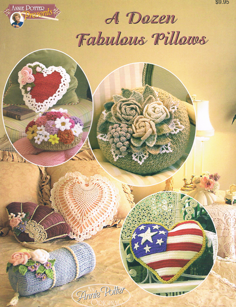 Crochet Heart Pillow Pattern, Crochet Flag Pillow pattern, Crochet Neck Pillow, PDF- Annie Potter's Yarn Basket