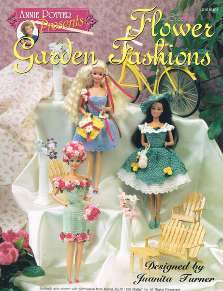 Crochet doll Dress pattern, Barbie Fashion doll pattern, Fashion doll Dress pattern, Barbie Dress pattern, Flower Garden Fashions, PDF,- Annie Potter's Yarn Basket