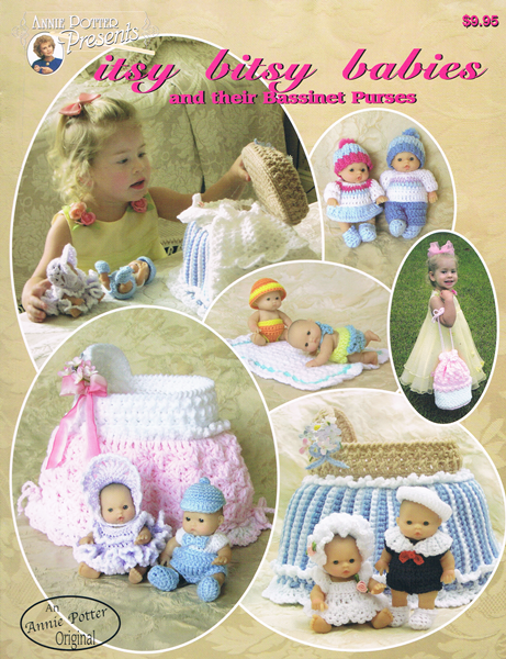 Itsy Bitsy Bassinet Crochet doll clothes pattern - Annie Potter's Yarn Basket