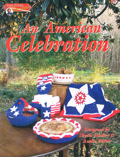 Crochet Pie Cozy pattern, 4th of July Kitchen Set pattern, Crochet Pot Holder, PDF- Annie Potter's Yarn Basket
