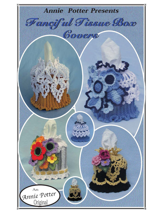 Crochet Tissue Box Cover, Tissue box cover pattern, Crochet pattern, Crochet Home Decor, Fanciful Tissue Box Covers, PDF,- Annie Potter's Yarn Basket