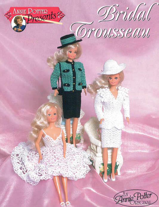 Fashion Doll Crochet Dress pattern, Doll Dress pattern, Crochet Doll Dress , Crochet Pattern, Barbie Doll dress pattern,PDF,Bridal Trousseau- Annie Potter's Yarn Basket