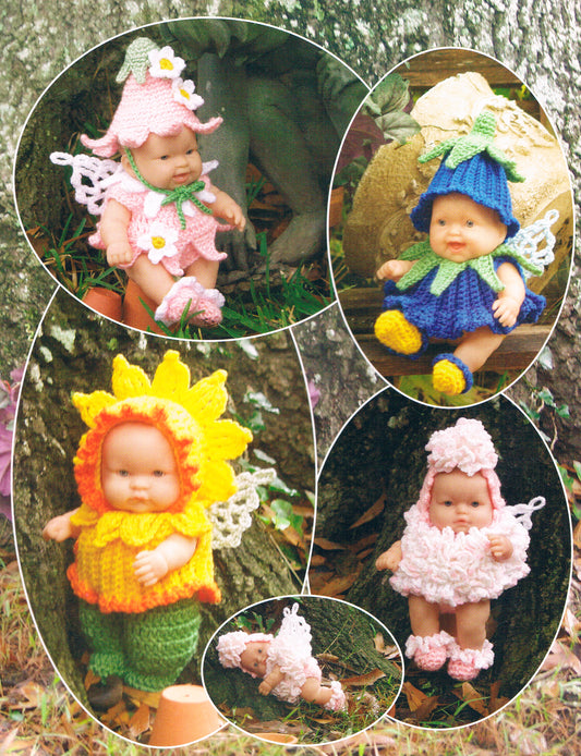 Crochet Doll Dress pattern, Crochet Fairy pattern, Crochet Doll Costume pattern, Flower Baby Fairies, doll crochet pattern, PDF,  - Annie Potter's Yarn Basket