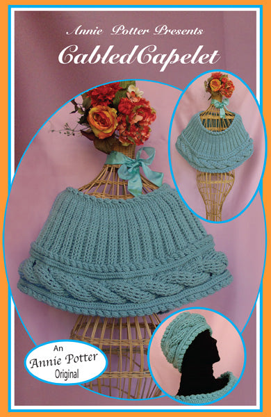 Cabled Capelet Shawl pattern, Crochet Cape pattern, Crochet Cape, PDF- Annie Potter's Yarn Basket