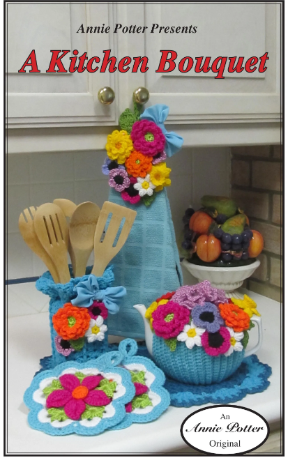 Crochet Pott Holder Pattern, Crochet Pot Holder, Crochet Tea Cozy, PDF- Annie Potter's Yarn Basket