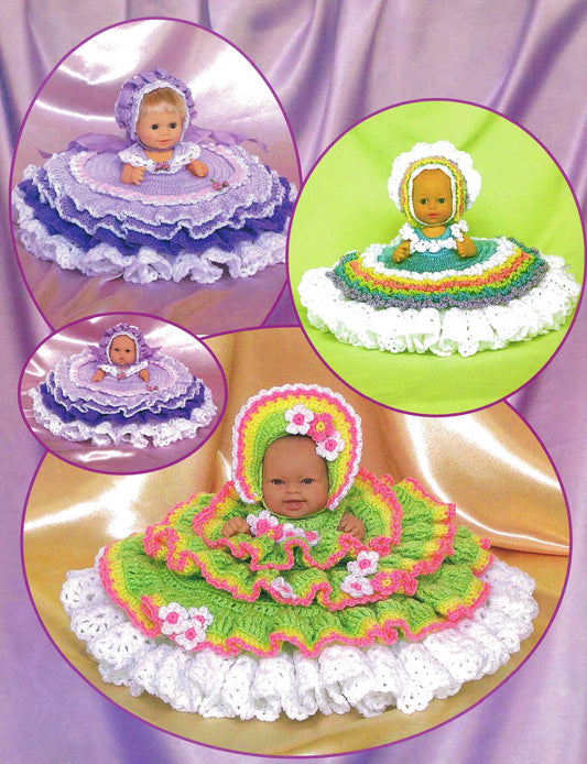 Crochet doll Dress, doll dress crochet, Bed Doll pattern, 12'' baby doll dress, dolls layette 12'', baby dolls crochet,  - Annie Potter's Yarn Basket