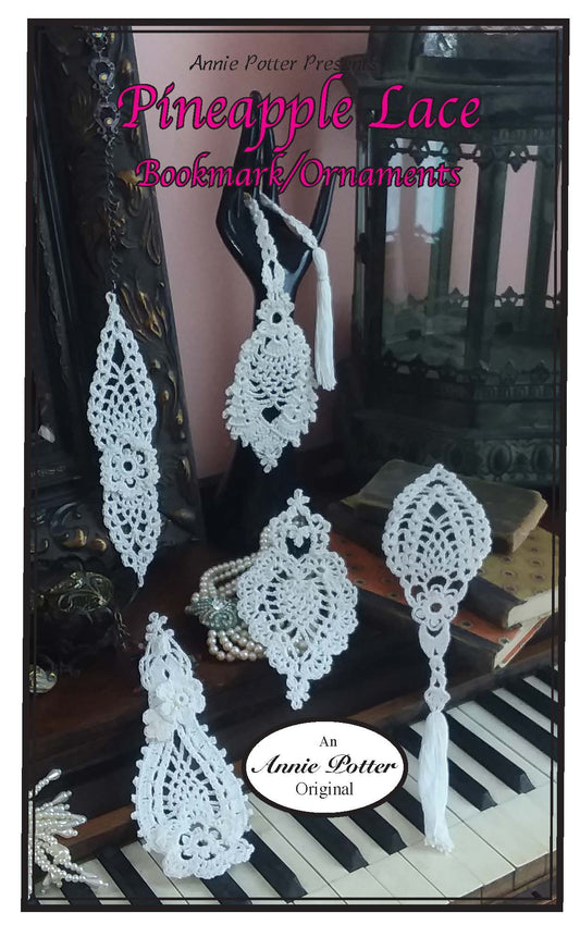 Pineapple Lace Crochet Bookmark, Lace Bookmark pattern, Crochet Bookmarks, PDF - Annie Potter's Yarn Basket