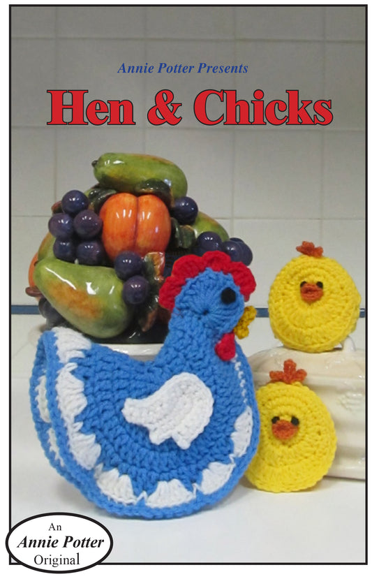 Crochet chicken pattern, Crochet Hen pattern, Crochet chic pattern, Chicken pattern, Hen & Chicks Kitchen set, PDF,- Annie Potter's Yarn Basket