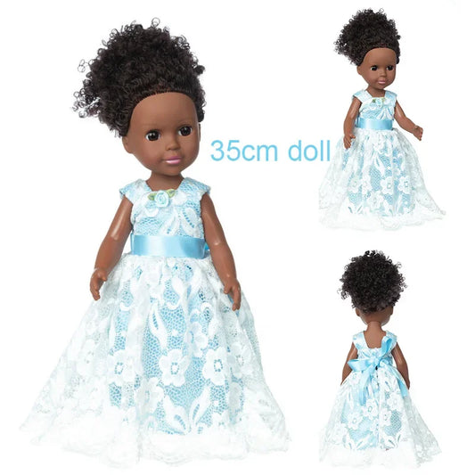 14 Inch Africa Reborn Black Girl Doll, WellieWishers American Girl Doll - Annie Potter's Yarn Basket