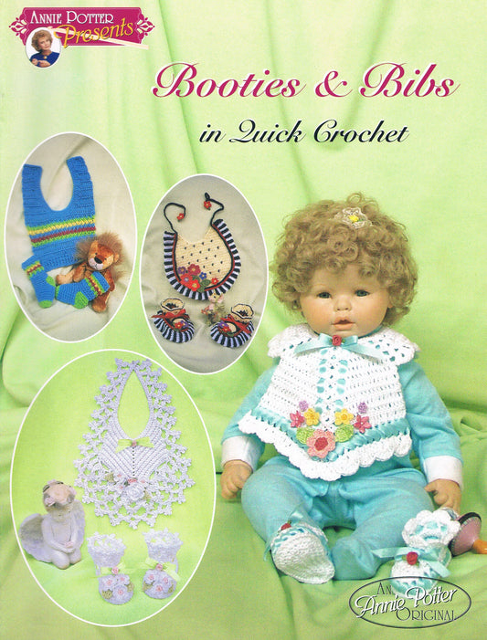 Crochet Bootie and Bib pattern, Booties and Bibs Crochet pattern,Puppy Bib pattern, PDF - Annie Potters's Yarn Basket