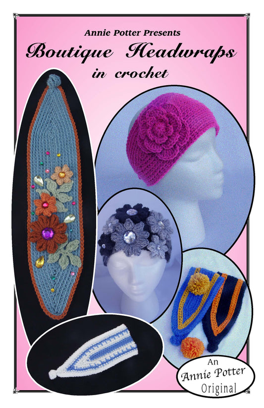 Crochet Headwrap pattern, Crochet Headband pattern, Bouquet Head Wrap, PDF - Annie Potter's Yarn Basket