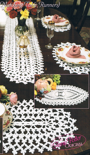 Oval Crochet Placemat Pattern, Oval Crochet Table Runner Pattern, PDF - Annie Potter's Yarn Basket