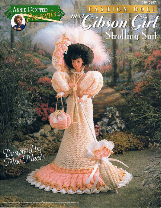 Crochet Fashion doll Dress Pattern, Crochet doll dress pattern, Barbie Doll dress pattern, PDF- Annie Potter's Yarn Basket
