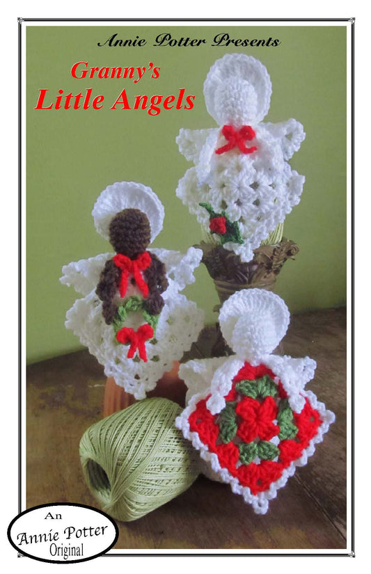 Crochet Granny Square Angel pattern, Crochet Angel pattern, Granny's Little Angels, PDF Annie Potter's Yarn Basket