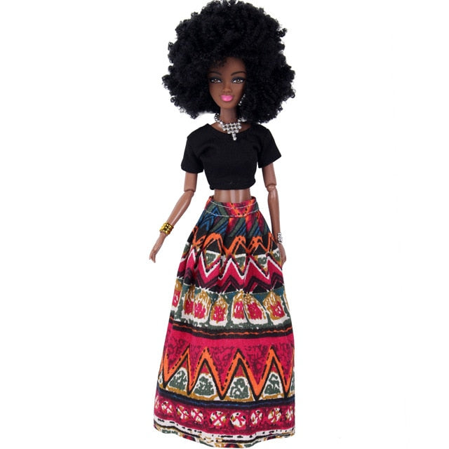 11 inch/30CM African Black Doll - Annie Potter's Yarn Basket