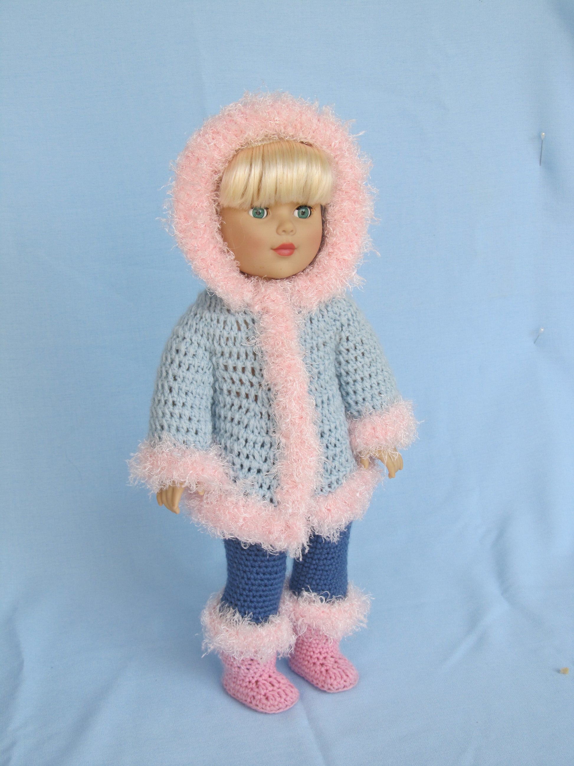 18 inch Doll Crochet Pattern, American Girl Doll Crochet Pattern, Crochet doll clothes pattern PDF,- Annie Potter's Yarn Basket