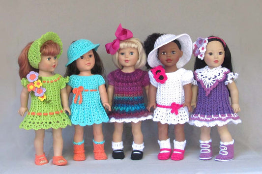 Crochet Doll Dress pattern, 18 inch Doll Clothes Crochet Patterns, American Girl Doll Crochet Pattern, PDF,- Annie Potter's Yarn Basket
