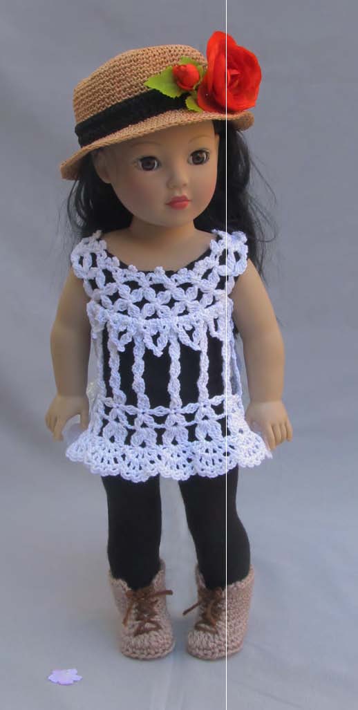 18 inch Doll Crochet Pattern, American Girl Doll Crochet Pattern, Crochet doll clothes pattern PDF - Annie Potter's Yarn Basket