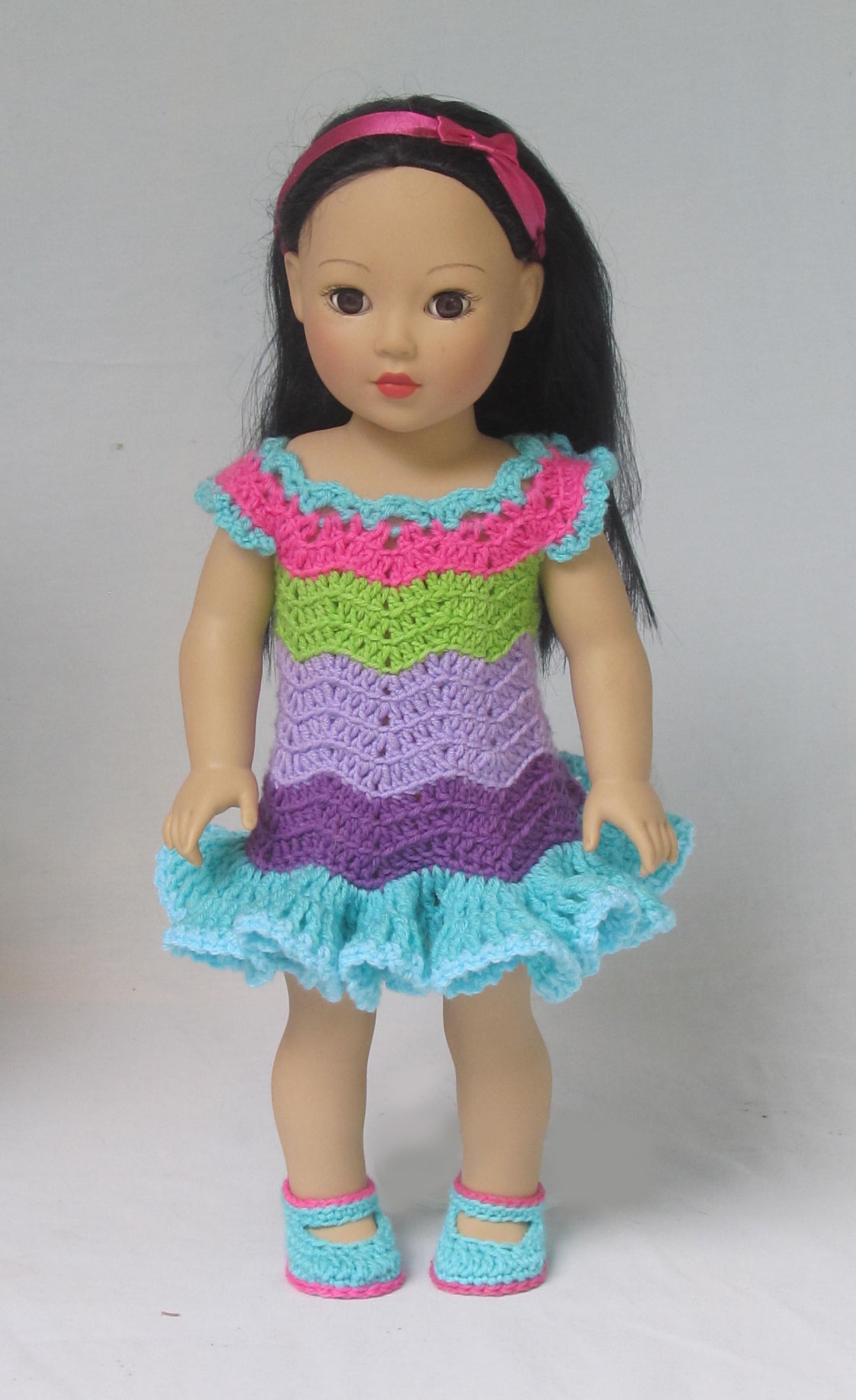 18 inch Doll Crochet Pattern, American Girl Doll Crochet,"Ripple Crochet" PDF - Annie Potter's Yarn Basket