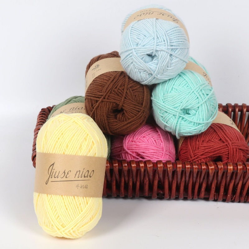 5pcs 50g/ball 4 ply Milk Cotton Yarn - Annie Potter's Yarn Basket