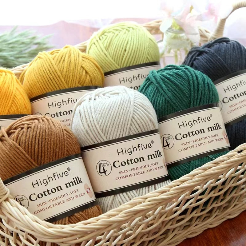 5pcs 50g/ball 4 ply Milk Cotton Yarn – Annie Potter's Yarn Basket