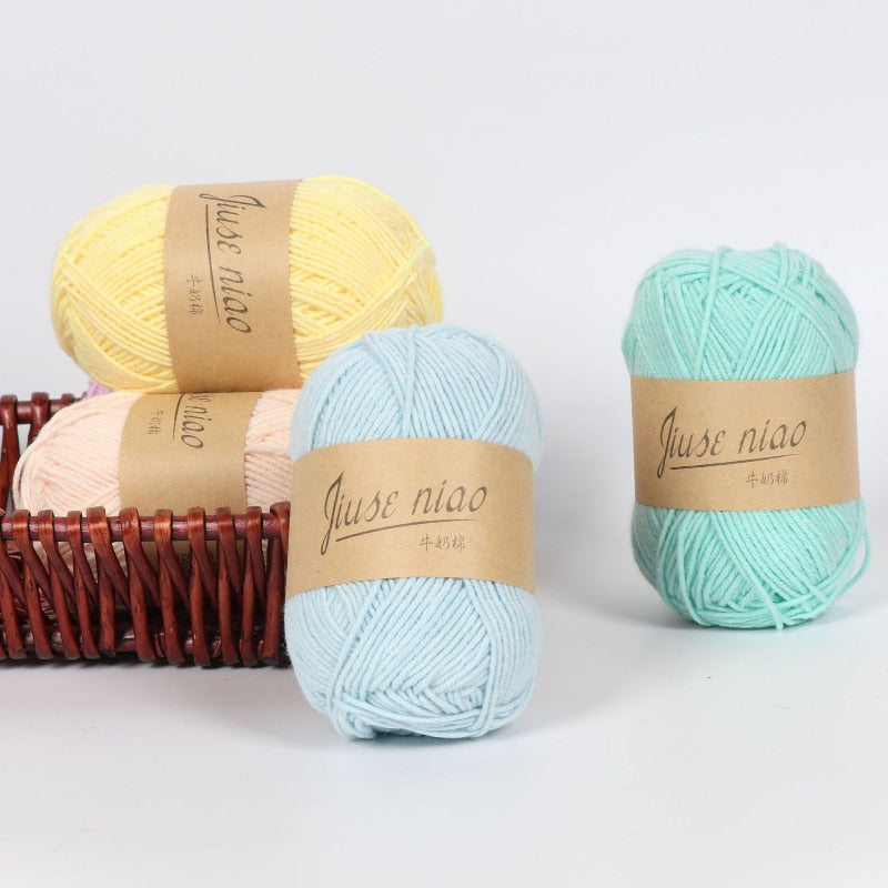 5pcs 50g/ball 4 ply Milk Cotton Yarn - Annie Potter's Yarn Basket