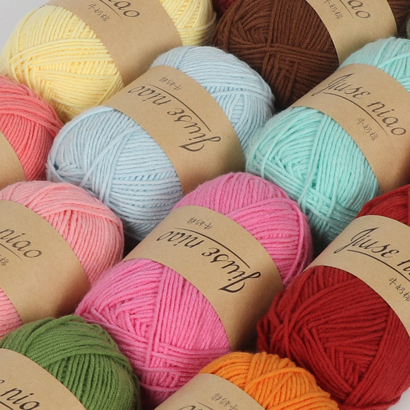 5pcs 50g/ball 4 ply Milk Cotton Yarn - Annie Potter's Yarn Basket