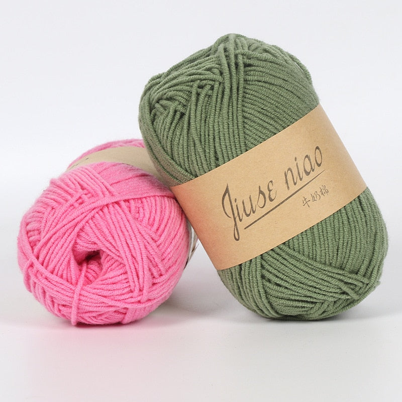 5pcs 50g/ball 4 ply Milk Cotton Yarn - Annie Potter's Yarn Basket