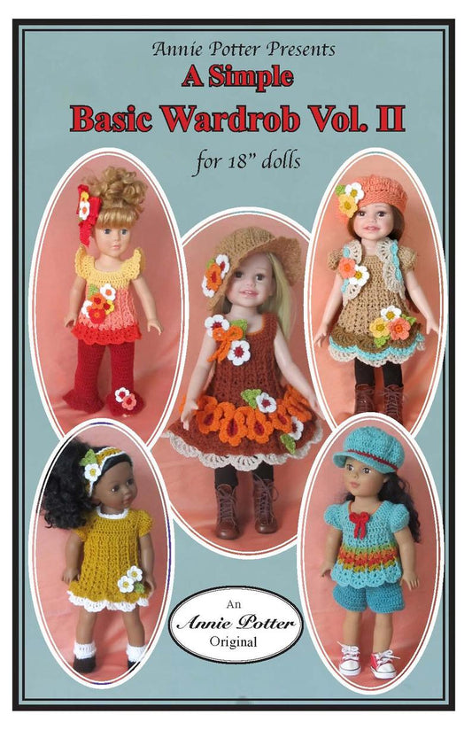 18 inch Doll Crochet Pattern, American Doll Crochet Pattern, Crochet Doll Clothes PDF- Annie Potter's Yarn Basket