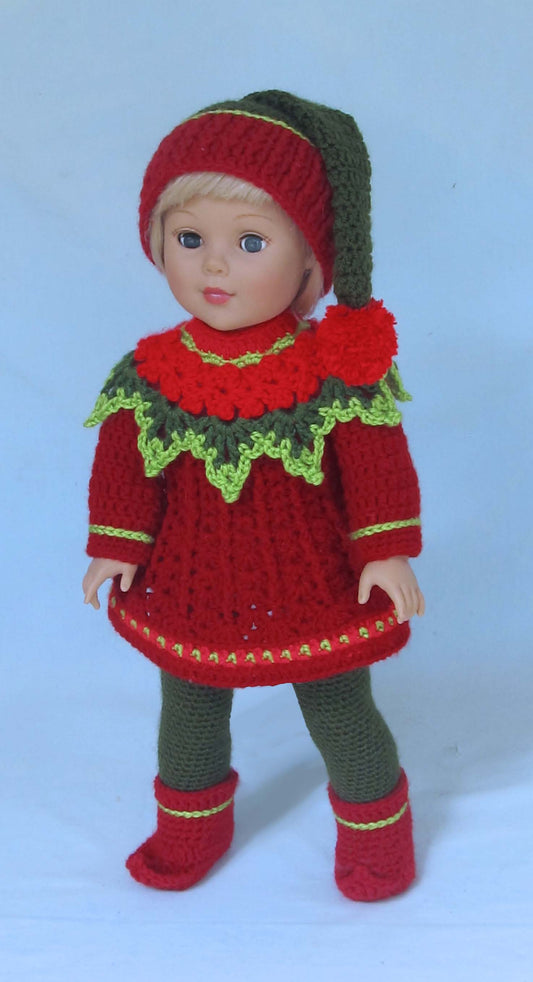"Santa's Lit'l Elves" 18 inch Doll Crochet Pattern, American Girl Doll Crochet Pattern, PDF,- Annie Potter's Yarn Basket