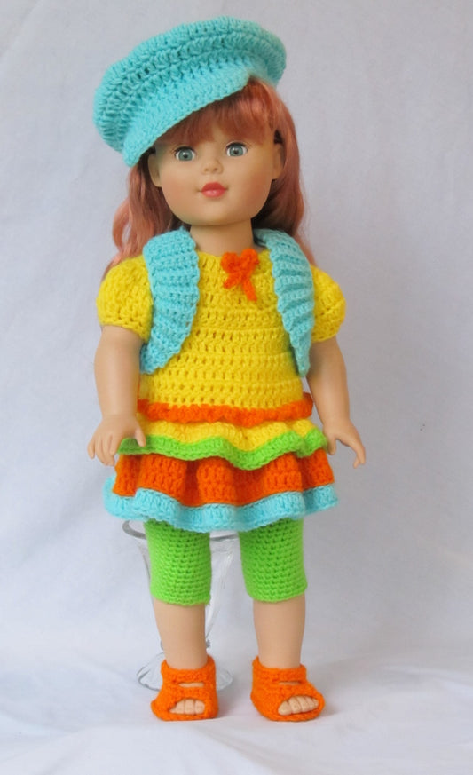 18 inch Doll Crochet Pattern, American Girl Doll Crochet Pattern, Crochet doll clothes pattern PDF,"Trendy Tweens" Crochet doll clothes pattern PDF - Annie Potter's Yarn Basket