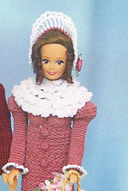 Crochet Edwardian Fashion doll, PDF Pattern "A Garden Stroll" Jane Austin Series