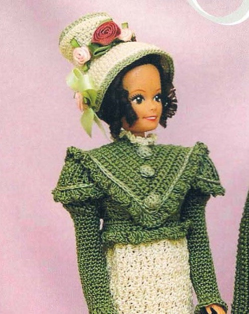 Crochet Edwardian Fashion doll PDF, A Walk at Pemberley Jane Austin Series