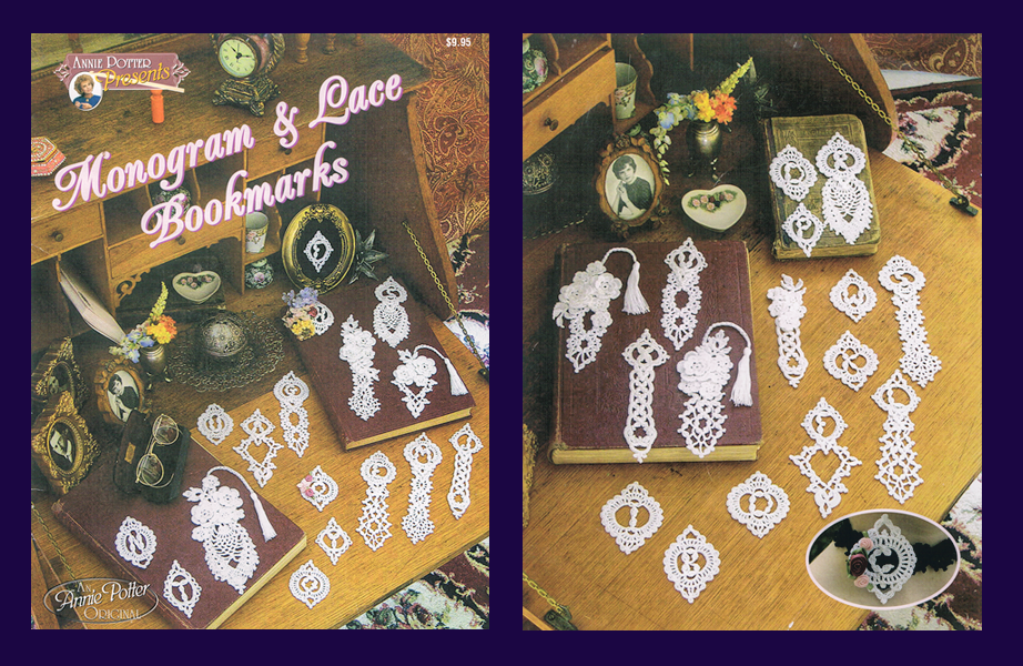 Lace Monogram Bookmark Pattern, Lace Bookmark pattern, Crochet Monogram pattern, PDF - Annie Potter's Yarn Basket