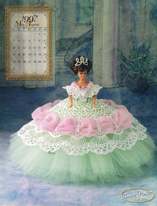 Annie Potter's Miss August 1997 Bed Doll, Royal Ballgowns in Crochet Pattern