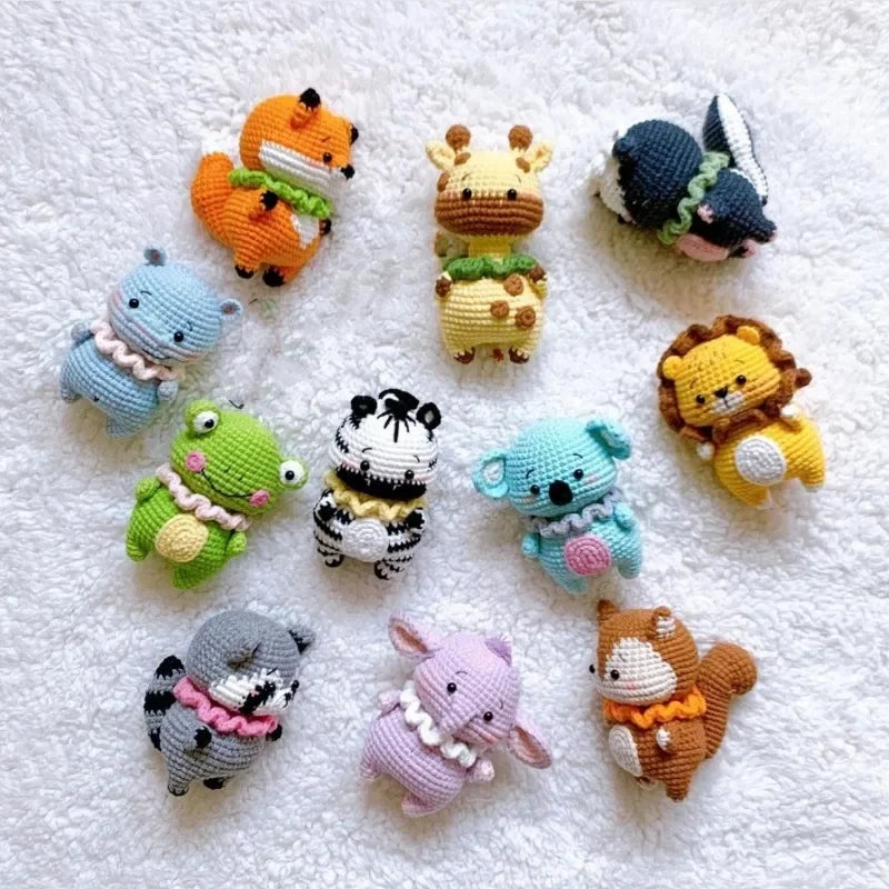 Crochet Animal Kit for Beginners, Cute Doll Keychain Pendant pattern and Materials