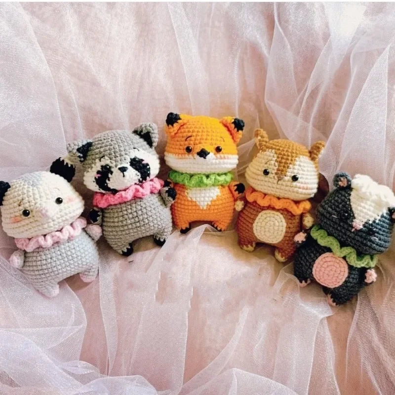Crochet Animal Kit for Beginners, Cute Doll Keychain Pendant pattern and Materials