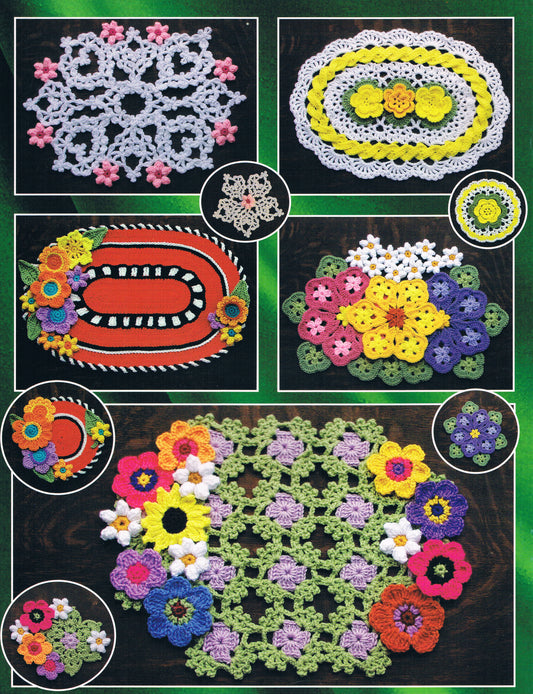 Crochet Flower Placemat pattern, Crochet hot pad pattern, Pineapple Crochet, PDF - Annie Potter's Yarn Basket