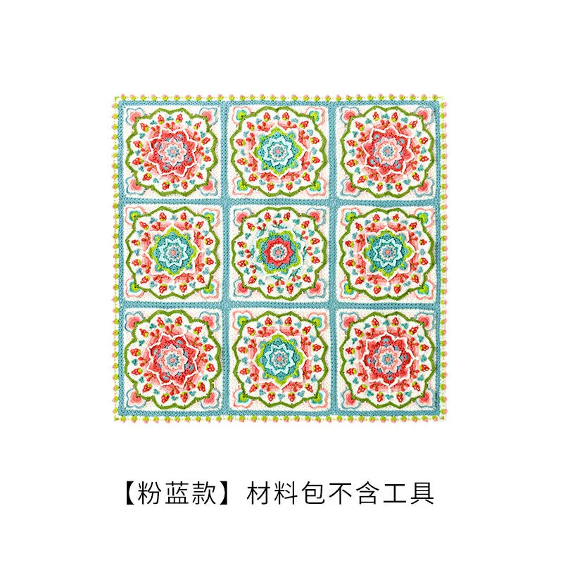 Flower Garden Crochet Kit, Flowers and Fruit Blanket Pattern and Kit