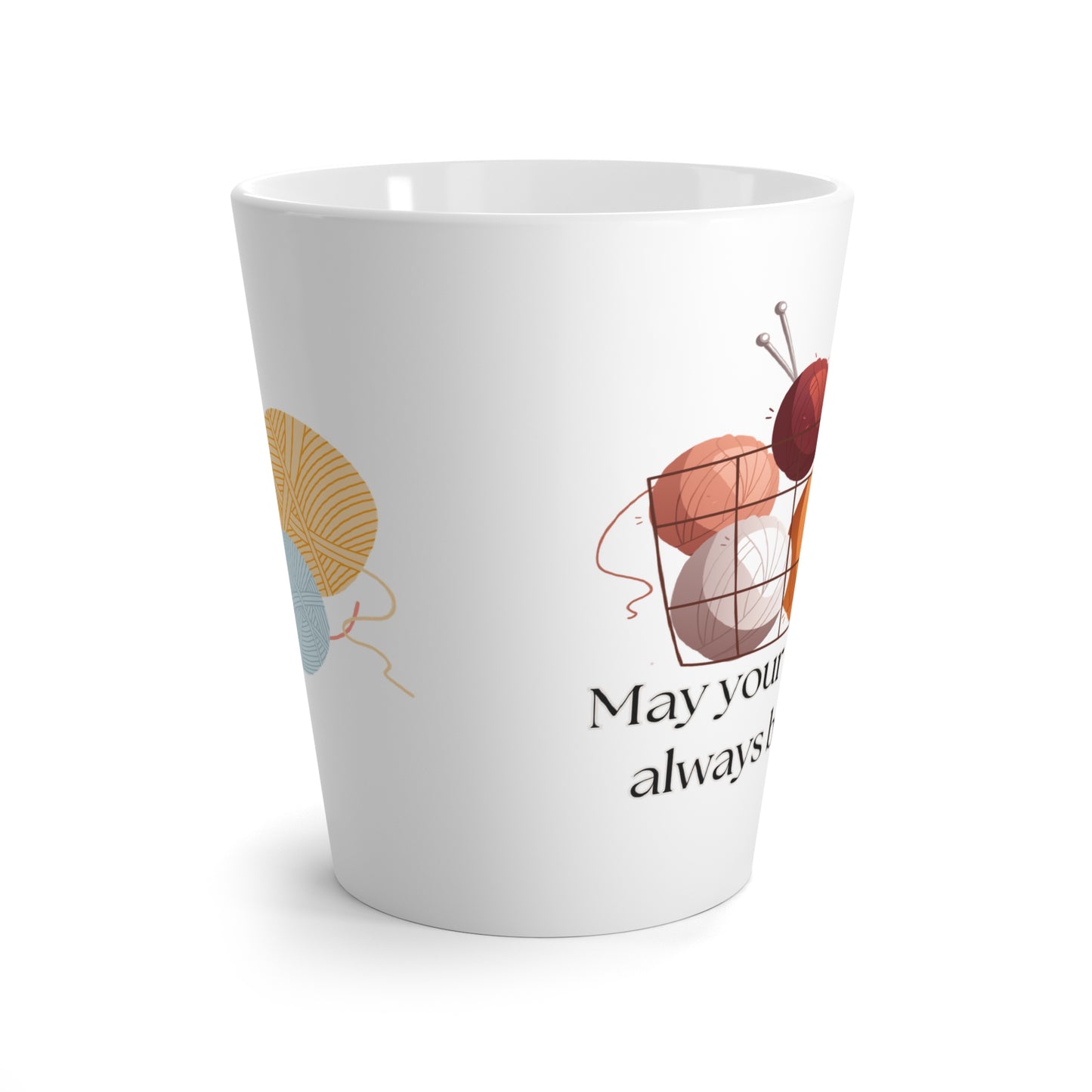 May Your Basket Always Be Full Coffee Cup, Inspirational Needlework Latte Mug