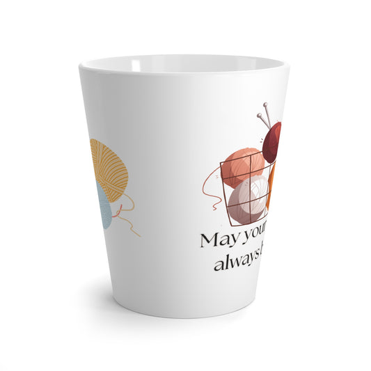 May Your Basket Always Be Full Coffee Cup, Inspirational Needlework Latte Mug