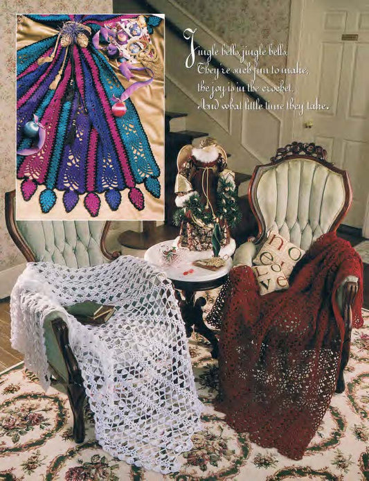 Easy Crochet Afghan Pattern, Holiday Afghan Crochet Pattern, Merry Mile-a-minute, PDF - Annie Potter's Yarn Basket