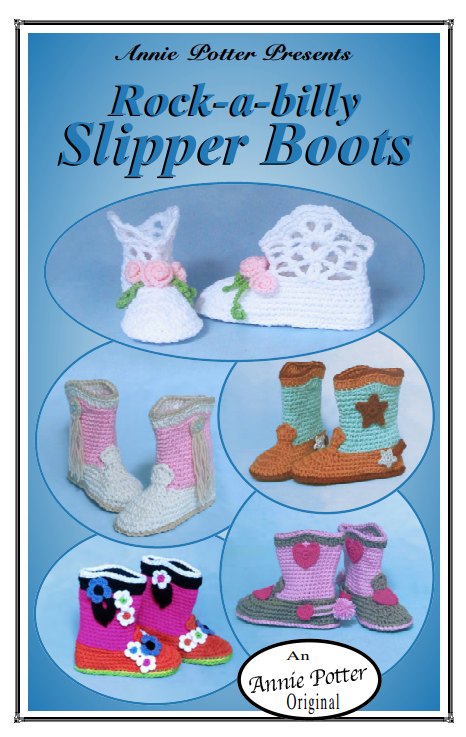 Rock-a-billy  Crochet slipper boot pattern
