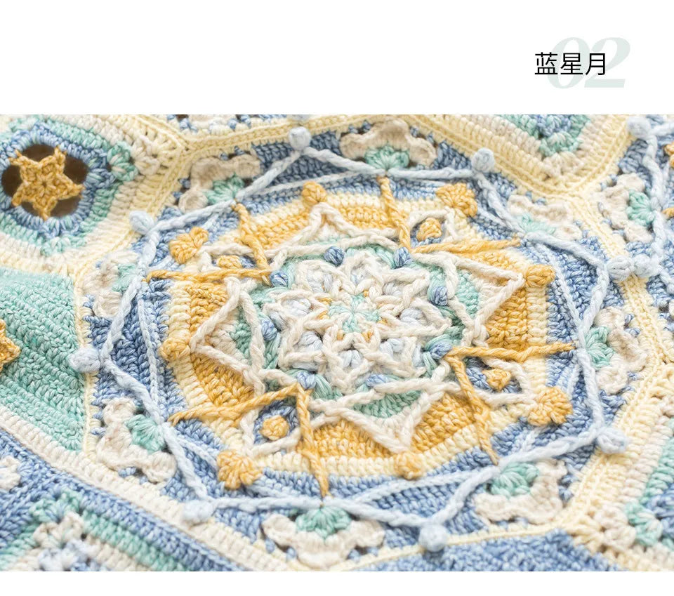 Mystic Stars Crochet Blanket Kit, Dream Star Moon Blanket Crochet Material and pattern