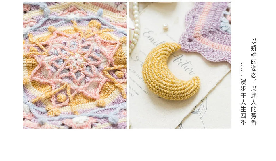 Mystic Stars Crochet Blanket Kit, Dream Star Moon Blanket Crochet Material and pattern