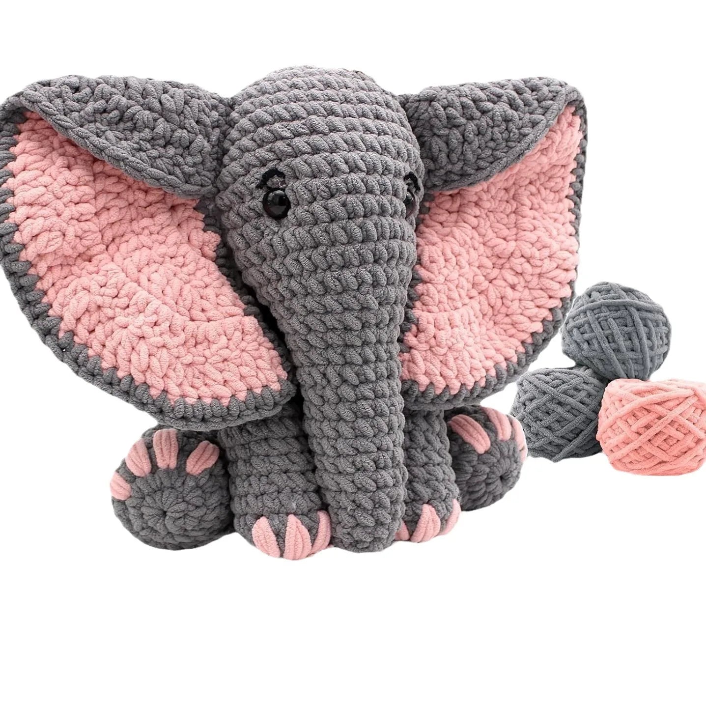 Elephant Package Crochet Kit for Beginners, Starter Adults Handmade Crochet toy pattern and Materials