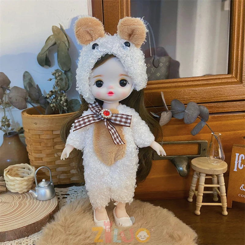 Adorable 6 1/2 inch Doll - Annie Potter's Yarn Basket
