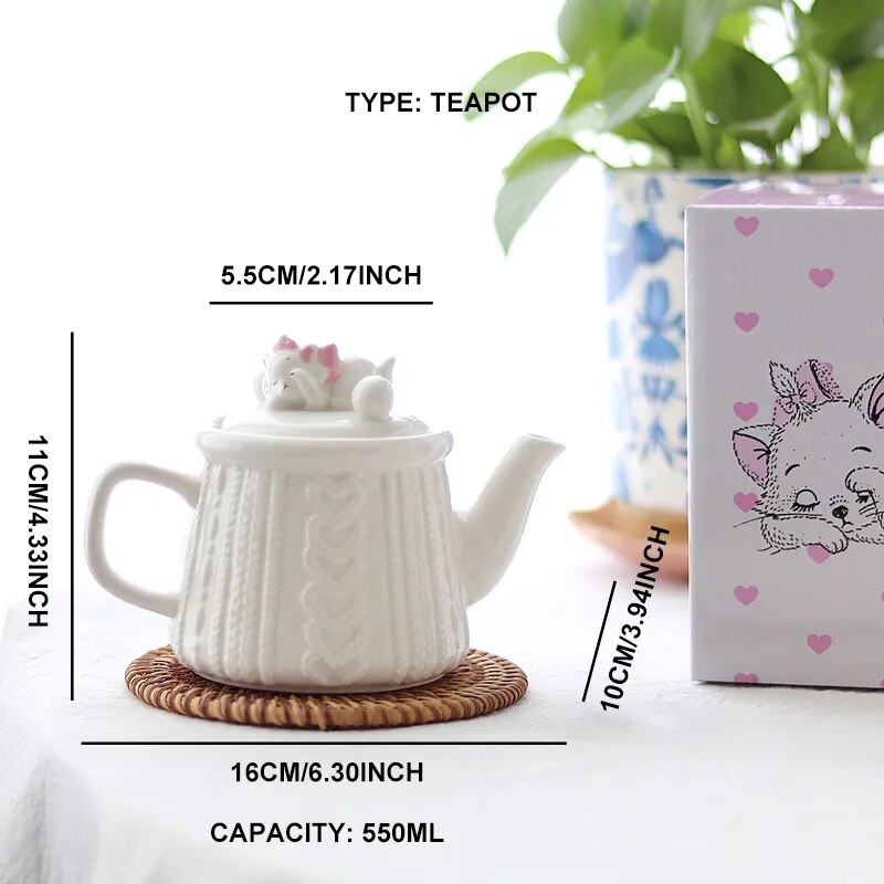 Cartoon Mary Cat Ceramic Teapot - Annie Potter's Yarn Basket