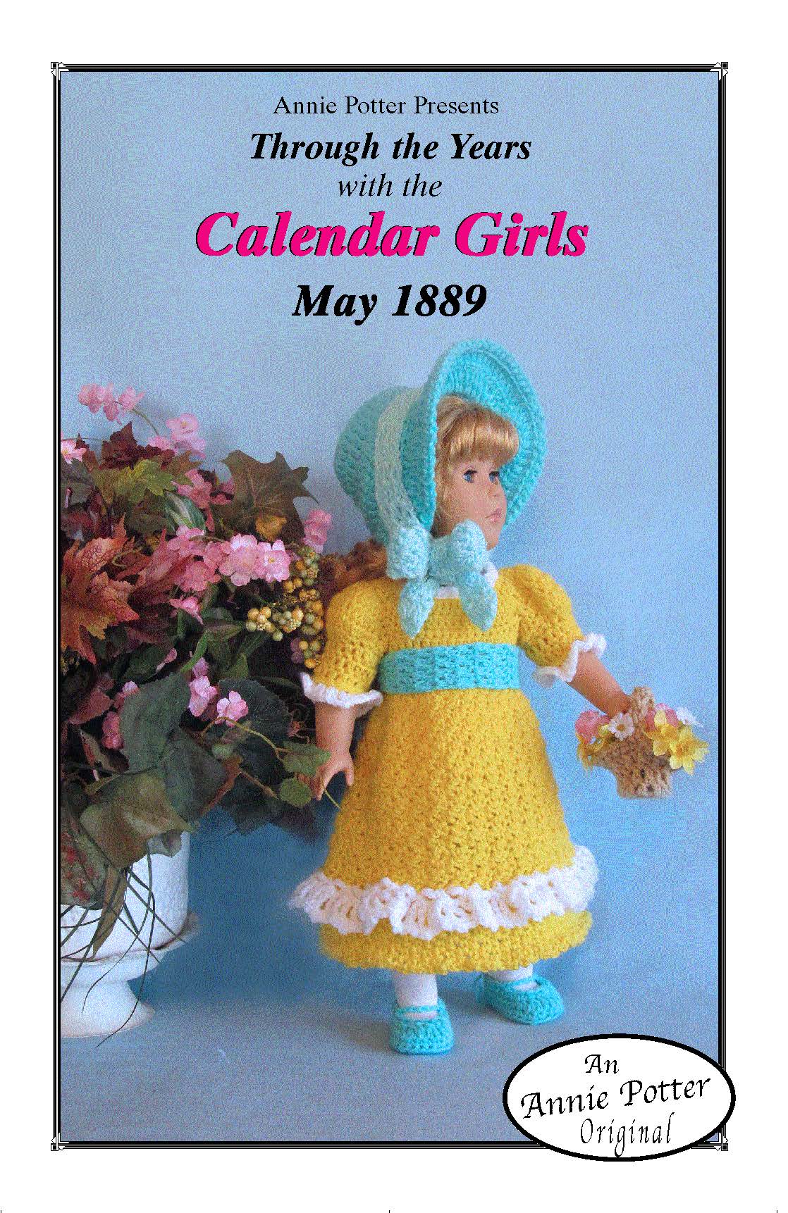 "Calendar Girls May 1889 " Crochet doll dress pattern PDF - Annie Potter's Yarn Basket