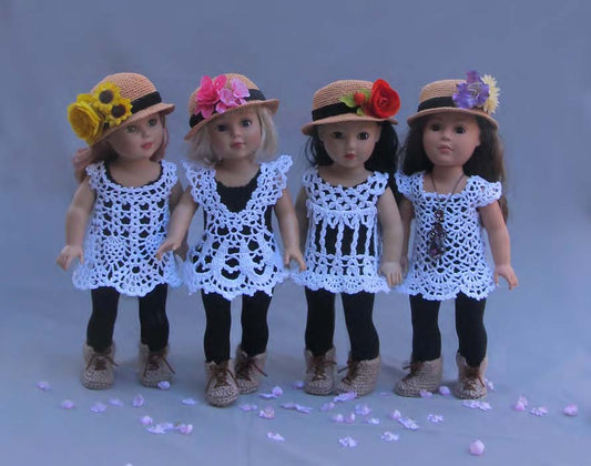 18 inch Doll Crochet Pattern, American Girl Doll Crochet Pattern, Crochet doll clothes pattern PDF- Annie Potter's Yarn Basket